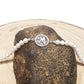 Bracciale con perle di fiume naturali 6 mm con cammeo sardonico inciso a mano lettere iniziali in argento 925