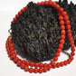 Collana pallini di corallo rosso naturale del mediterraneo con chiusura in oro 18 kt