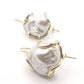 Orecchini con perle barocche naturali in argento 925 bagnati in oro