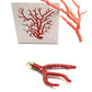 catenina con Ciondolo ramo di Corallo rosso naturale in argento 925 placcato oro