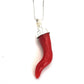 corni di Corallo rosso naturale portafortuna amuleti con gancio in argento 925