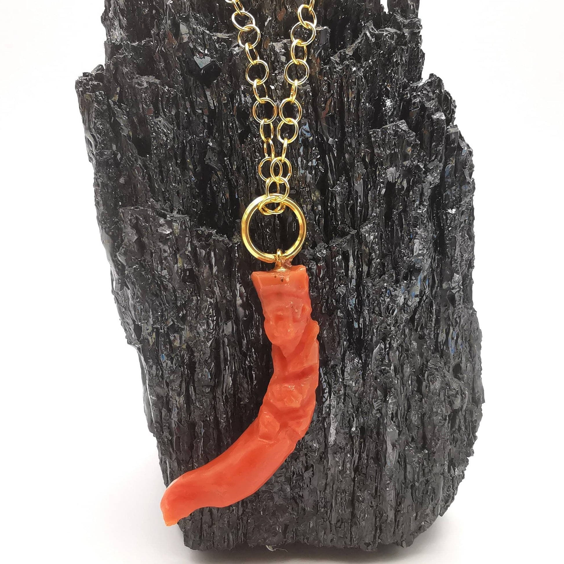 gobbo di corallo rosso naturale amuleto napoletano portafortuna in argento 925
