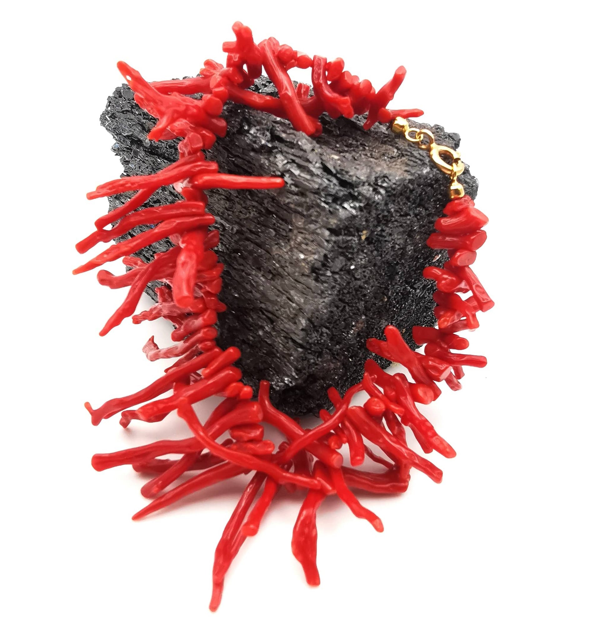 Corona di ortensie artificiali MARIZZA, con brillantini, rosso, Ø40cm